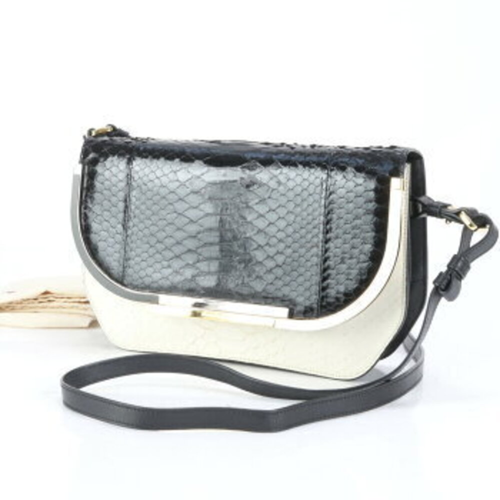 Salvatore Ferragamo python leather shoulder bag c… - image 2